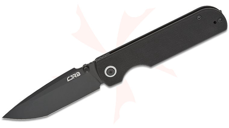 CJRB Cutlery Nova Folding Knife 3.45 inch AR-RPM9 Black PVD Tanto Blade, Black G10 Handles