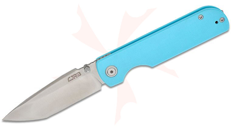 CJRB Cutlery Nova Folding Knife 3.45 inch AR-RPM9 Sand Polished Tanto Blade, Baby Blue G10 Handles