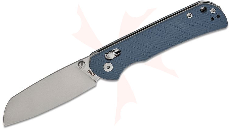 CJRB Cutlery Lyrid Crossbar Lock Folding Knife 3.13 inch AR-RPM9 Stonewashed Sheepsfoot Blade, Gray G10 Handles