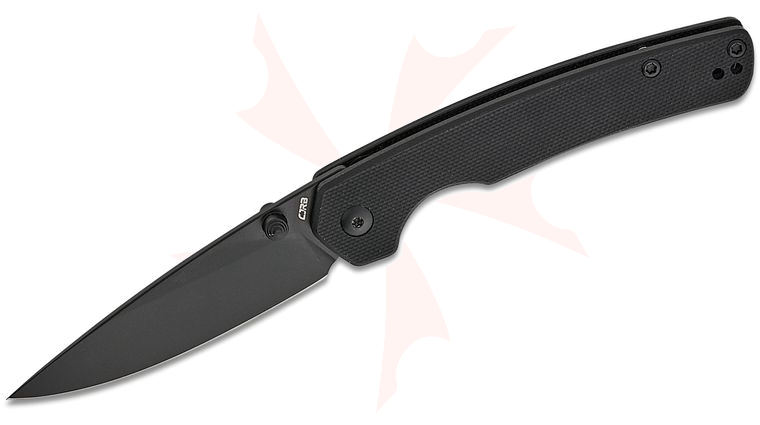 CJRB Cutlery Kain Folding Knife 2.95 inch AR-RPM9 Black Stonewashed Drop Point Blade, Black G10 Handles, Reversible Clip