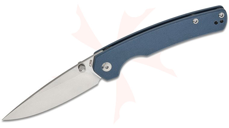 CJRB Cutlery Kain Folding Knife 2.95 inch AR-RPM9 Stonewashed Drop Point Blade, Gray G10 Handles, Reversible Clip