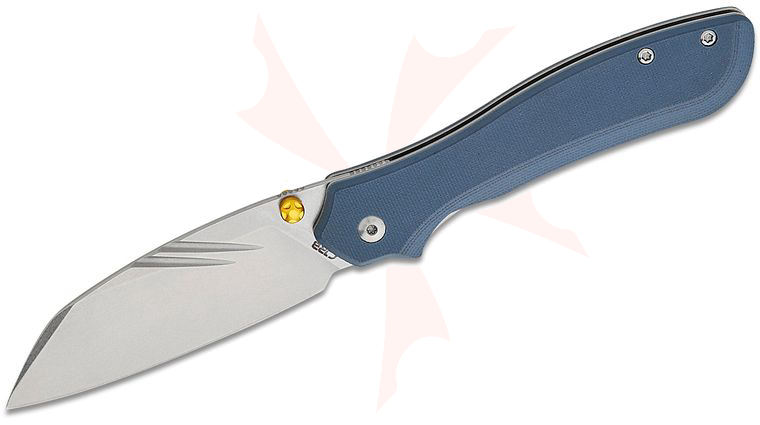 CJRB Cutlery Fugly Front Flipper Knife 3.54 inch AR-RPM9 Stonewashed Sheepsfoot Blade, Gray G10 Handles