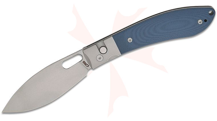 CJRB Cutlery Sasaya Button Lock Folding Knife 3.5 inch AR-RPM9 Stonewashed Drop Point Blade, Gray G10 Handles with Steel Bolsters