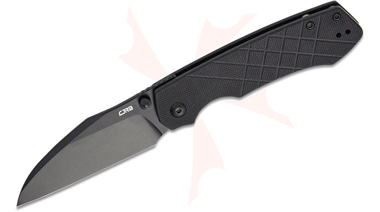 CJRB Cutlery Ray Laconico Kestrel Liner Lock Front Flipper Knife 3.31 inch AR-RPM9 Black PVD Wharncliffe Blade, Black G10 Handles