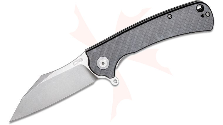CJRB Cutlery Talla Flipper Knife 3.43 inch D2 Stonewashed Sheepsfoot Blade, Carbon Fiber Handles