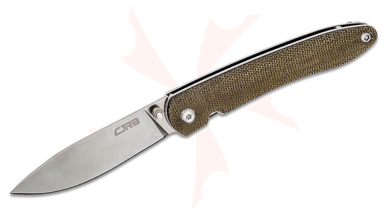 CJRB Cutlery Ria Folding Knife 2.95 inch AR-RPM9 Satin Drop Point Blade, OD Green Micarta Handles