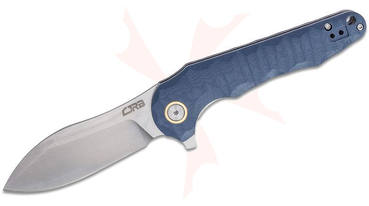 CJRB Cutlery Mangrove Flipper Knife 3.45 inch Stonewashed Drop Point Blade, Contoured CNC Machined Gray G10 Handles