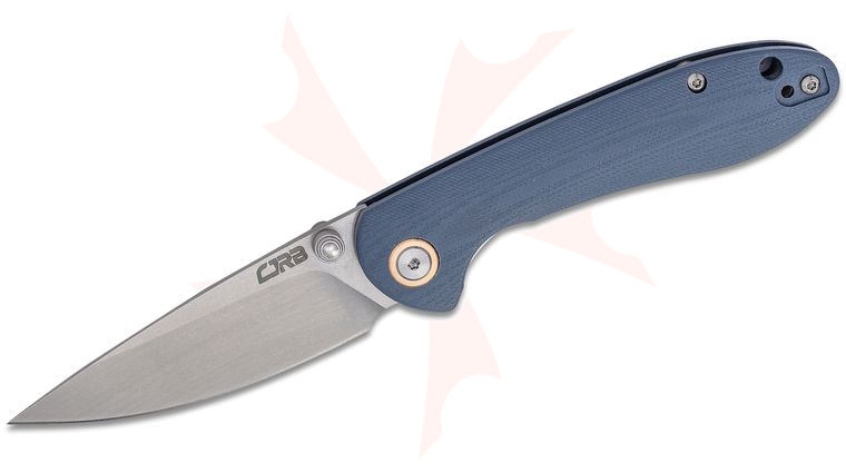 CJRB Cutlery Small Feldspar Folding Knife 3 inch D2 Stonewashed Drop Point Blade, Contoured CNC Machined Gray G10 Handles