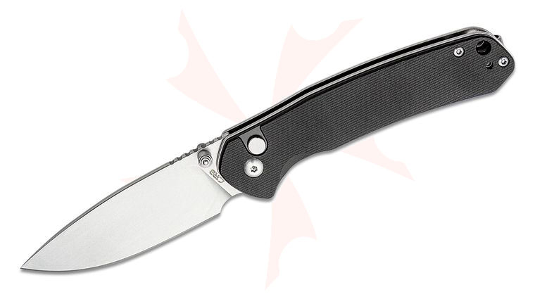 CJRB Cutlery Pyrite Folding Knife 3.11 inch AR-RPM9 Stonewashed Drop Point Blade, Black G10 Handles