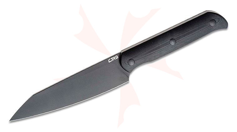 CJRB Cutlery Silax Fixed Blade Knife 5.11 inch AR-RPM9 Black PVD Modified Wharncliffe, Black G10 Handles, Kydex Sheath