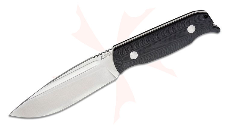 CJRB Cutlery Hyperlite Fixed Blade Knife 4.17 inch AR-RPM9 Satin Drop Point Blade, Black G10 Handles, Kydex Sheath