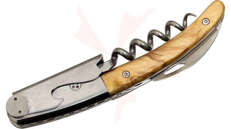 Claude Dozorme Laguiole Waiter's Corkscrew 5 inch Closed, Olive Wood