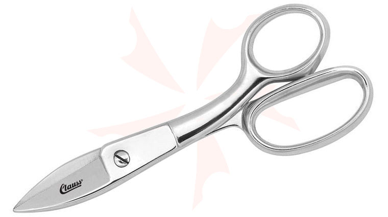 Clauss 7.75 inch Hot Forged Shear Straight, One Blade Serrated, Packaged