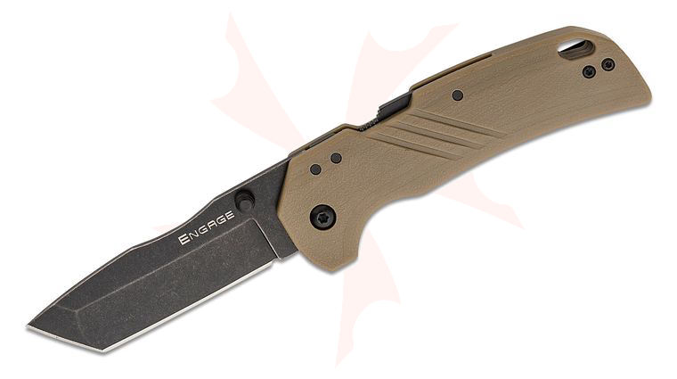 Cold Steel Engage ATLAS Lock Folding Knife 3.125 inch 4116 Black Stonewashed Tanto Blade, Flat Dark Earth GFN Handles