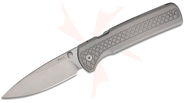 Cold Steel FM-1 Full Metal Atlas Folding Knife 3.5 inch CPM-S35VN Satin Drop Point Blade, Gray Machined Titanium Handles