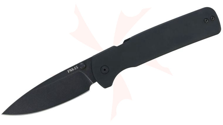 Cold Steel FM-1S Full Metal Atlas Folding Knife 3.5 inch S35VN Black Stonewashed Drop Point Blade, Black Smooth Titanium Handles