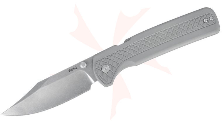 Cold Steel FM-1 Full Metal Atlas Folding Knife 3.5 inch S35VN Stonewashed Clip Point Blade, Gray Machined Titanium Handles