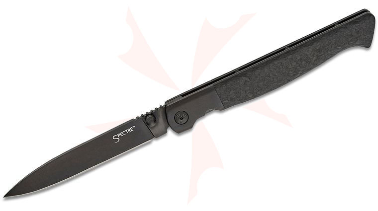 Cold Steel 60 Series Spectre Liner Lock Folding Knife 3.75 inch CPM-20CV Black Drop Point Blade, Forged Carbon Fiber Handles with Titanium Bolsters