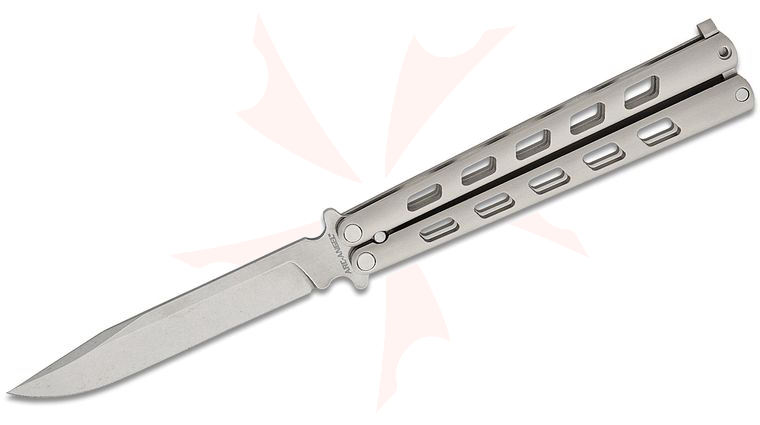 Cold Steel USA-Made Arc Angel Balisong Butterfly Knife 4.5 inch S35VN Polished Satin Clip Point Blade, Milled Blasted Aluminum Handles