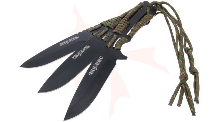 Cold Steel Clip Point Throwing Knife 3-Pack, Black Oxide, Nylon Sheath