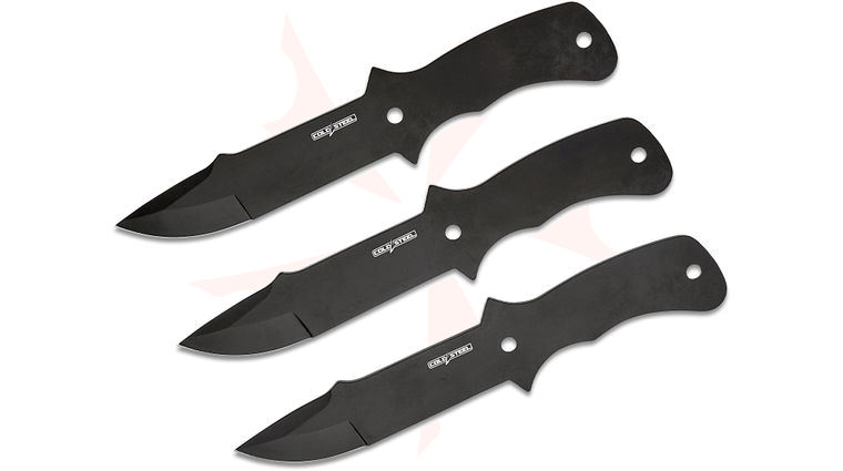 Cold Steel Drop Point Throwing Knife 3-Pack, Black Oxide, Nylon Sheath
