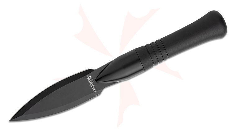 Cold Steel Spirit Survival Spear Head Fixed 4.5 inch Black Satin Polished Blade, Removable Black Plastic Handle, Nylon Sheath