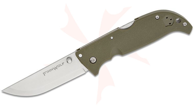 Cold Steel 20NPF Finn Wolf Folding Knife 3.5 inch Blade, OD Green Griv-Ex Handles