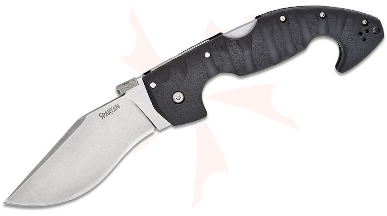 Cold Steel 21ST Spartan Folding Kopis Knife 4.5 inch Japanese AUS-10A Stonewashed Blade, Griv-Ex Handles