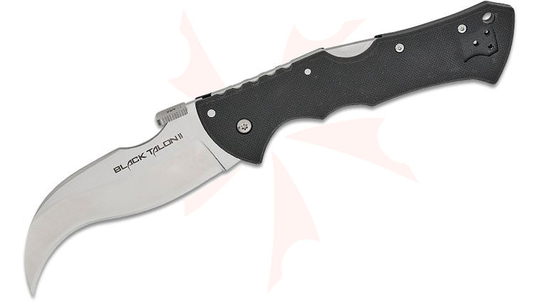 Cold Steel 22B Black Talon II Folding Knife 4 inch S35VN Plain Blade, Black G10 Handles