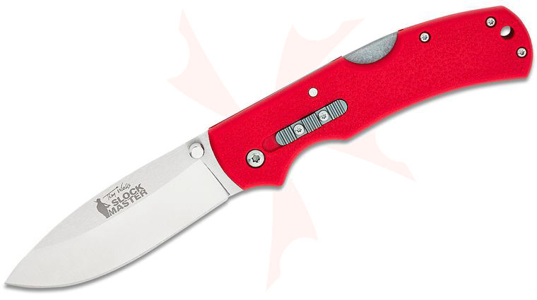 Cold Steel 23JK Tim Wells Double Safe Hunter Slock Master Folding Knife 3.5 inch Drop Point Blade, Red GFN Handles