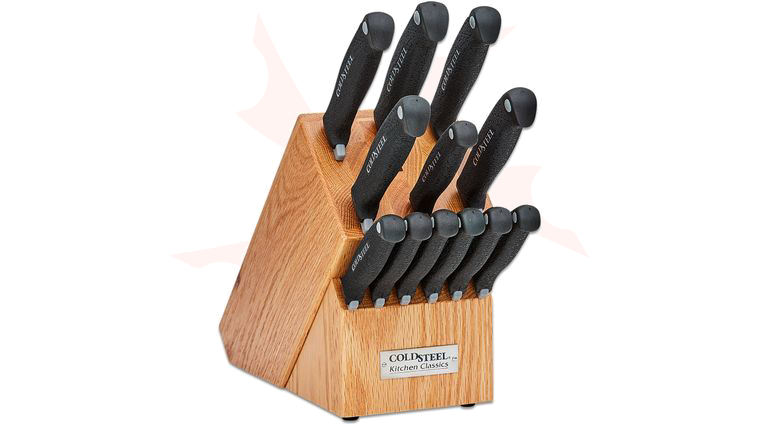 Cold Steel 59KSSET 13 Piece Kitchen Classic Block Set, Kray-Ex Handles