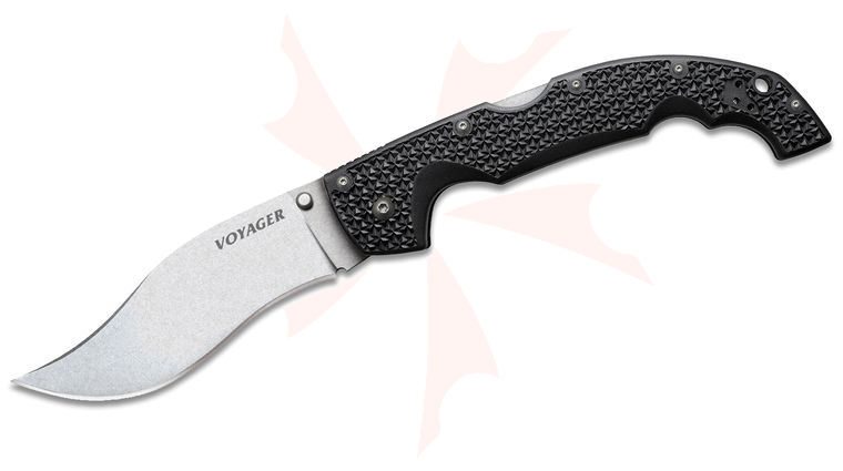 Cold Steel 29TXCV XL Voyager Vaquero 5-1/2 inch CTS-BD1 Stonewash Plain Blade, Griv-Ex Handles
