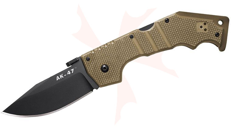 Cold Steel 58TLAKVB Limited Edition AK-47 Folding Knife 3.5 inch CTS-XHP Blade, Coyote Brown G10 Handles