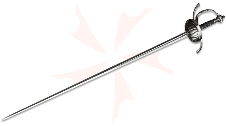 Cold Steel 88CHR Ribbed Shell Swept Hilt Fencing Rapier 41.5 inch Carbon Steel Blade