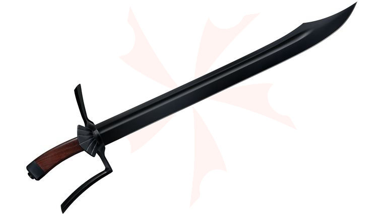 Cold Steel 88GMSSM Man at Arms Messer Sword 22 inch Blued 1090 Carbon Blade, Leather Sheath