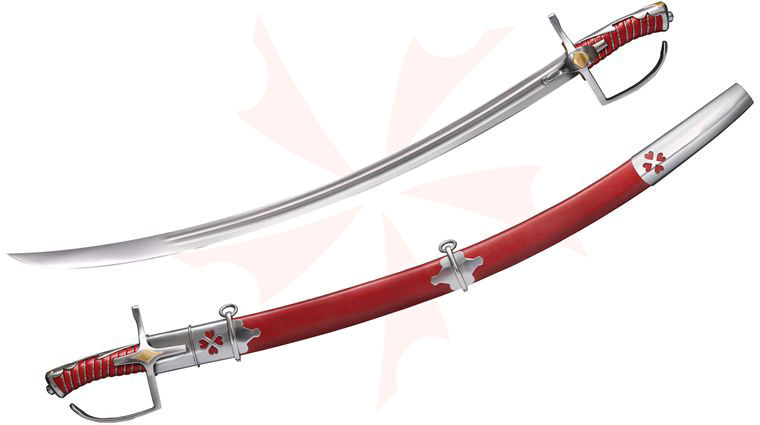 Cold Steel 88RPS Polish Saber 32 inch Carbon Steel Blade, Red Leather Scabbard