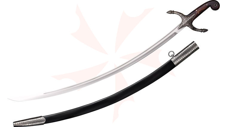 Cold Steel 88SYS Scimitar 32 inch Carbon Steel Blade, Black Leather Scabbard