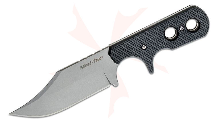 Cold Steel 49HCF Mini Tac Bowie Neck Knife Fixed 3.625 inch Bead Blast Plain Blade, Griv-Ex Handles, Secure-Ex Sheath