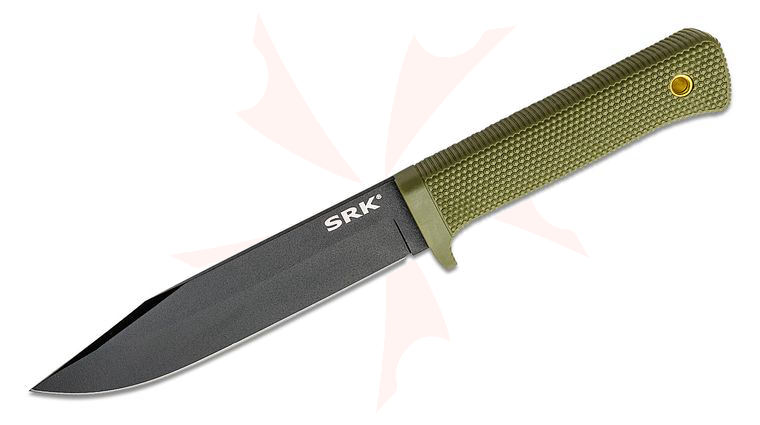 Cold Steel 49LCK-ODBK SRK Survival Rescue Knife 6 inch Black SK-5 Blade, OD Green Kray-Ex Handle, Secure-Ex Sheath