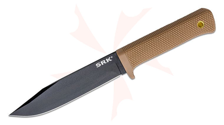 Cold Steel 49LCK-DTBK SRK Survival Rescue Knife 6 inch Black SK-5 Blade, Desert Tan Kray-Ex Handle, Secure-Ex Sheath
