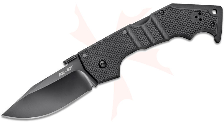 Cold Steel 58M AK-47 Folding Knife 3.5 inch S35VN Black DLC Blade, Black G10 Handles
