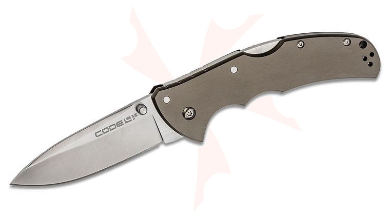 Cold Steel 58PS Code 4 Spear Point Folding Knife 3.5 inch S35VN Satin Plain Blade, Aluminum Handles