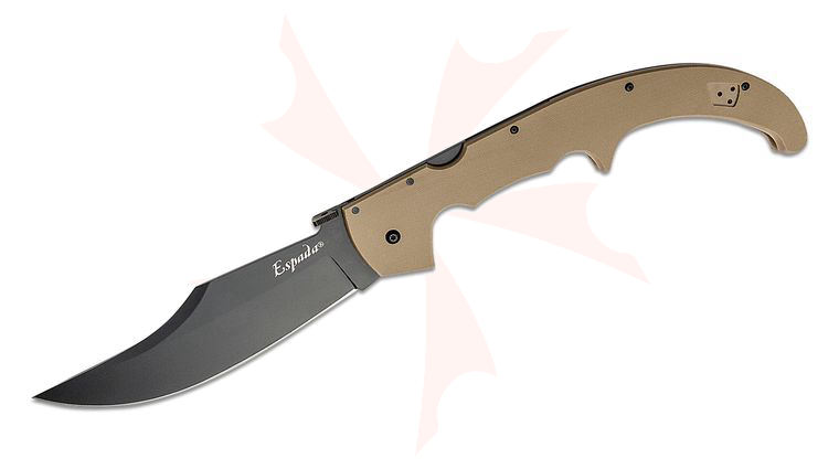Cold Steel 62MGC-DEBK XL Espada G10 Folding Knife 7.5 inch Japanese AUS-10A Black Plain Blade, FDE G10 Handles