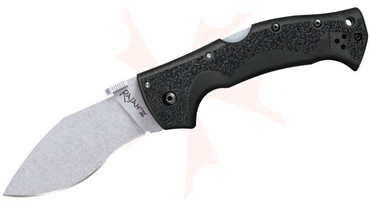 Cold Steel 62JM Rajah III Folding Knife 3.5 inch Japanese AUS-10A Stonewashed Blade, Griv-Ex Handles