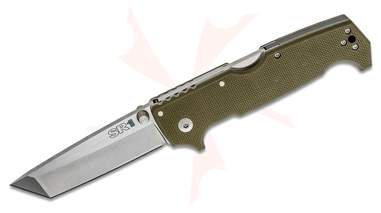 Cold Steel 62LA SR1 Folding Knife 4 inch S35VN Tanto Blade, OD Green G10 Handles