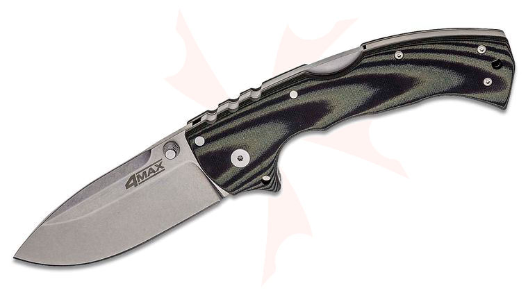 Cold Steel 62RMA 4-Max Elite Folding Knife 4 inch S35VN Stonewashed Blade, Green/Black G10 Handles