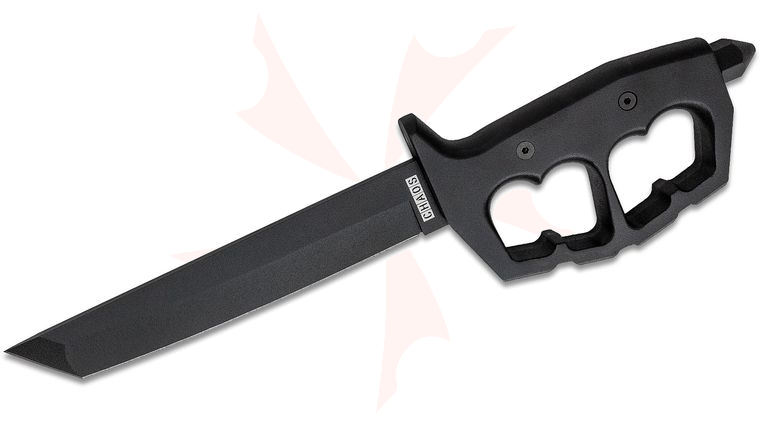 Cold Steel 80NT Chaos Tanto Trench Knife Fixed 7.5 inch SK-5 Black Blade, Aluminum Handles, Secure-Ex Sheath