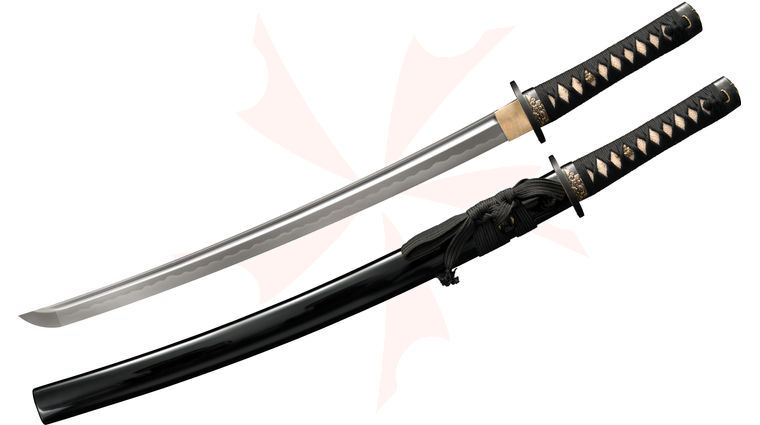 Cold Steel 88ABW Gold Lion Wakizashi 21 inch Damascus Blade