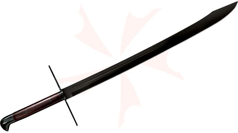 Cold Steel 88GMSM Man at Arms Grosse Messer Sword 32 inch Blued Carbon Steel Blade, Leather Sheath