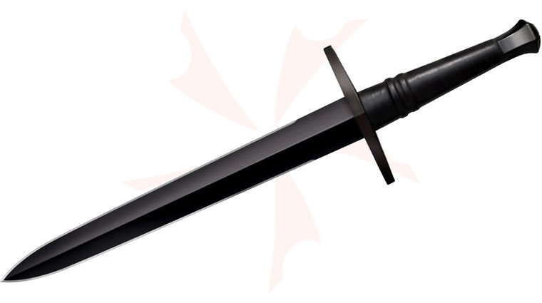 Cold Steel 88HNHDM Man at Arms Hand-and-a-Half Dagger 13 inch Blued Carbon Steel Blade, Leather Handle